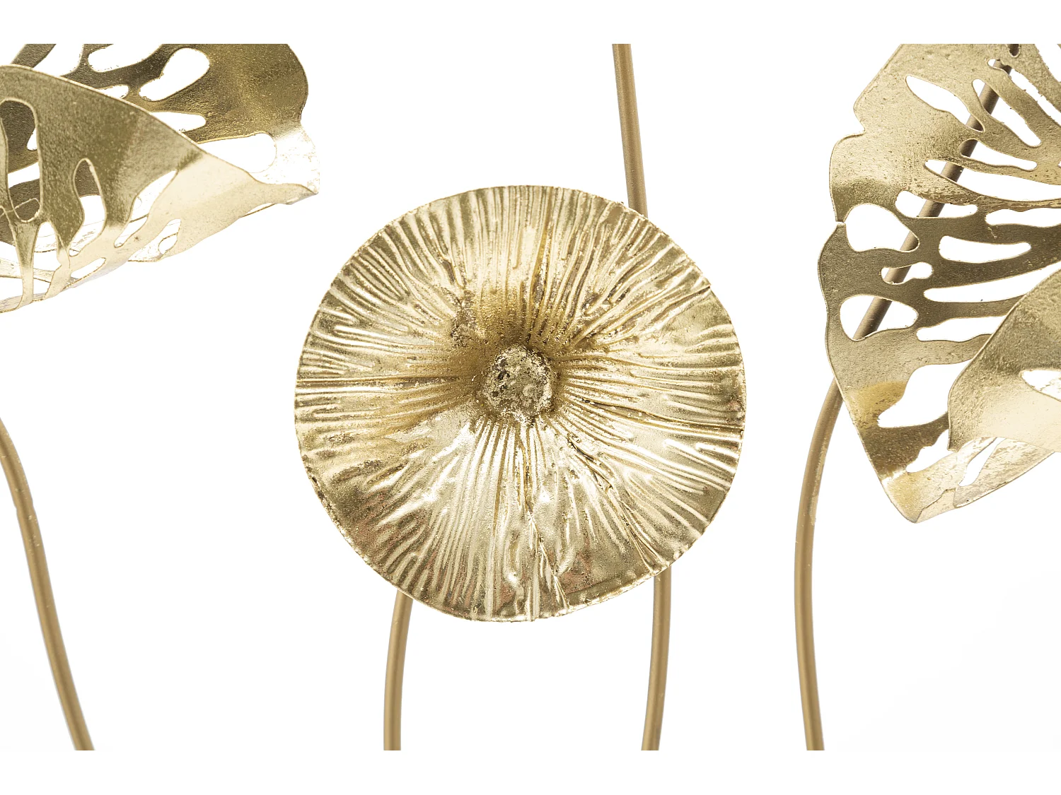 Décoration Murale Encadrée en Métal "Flowers" 50cm Or