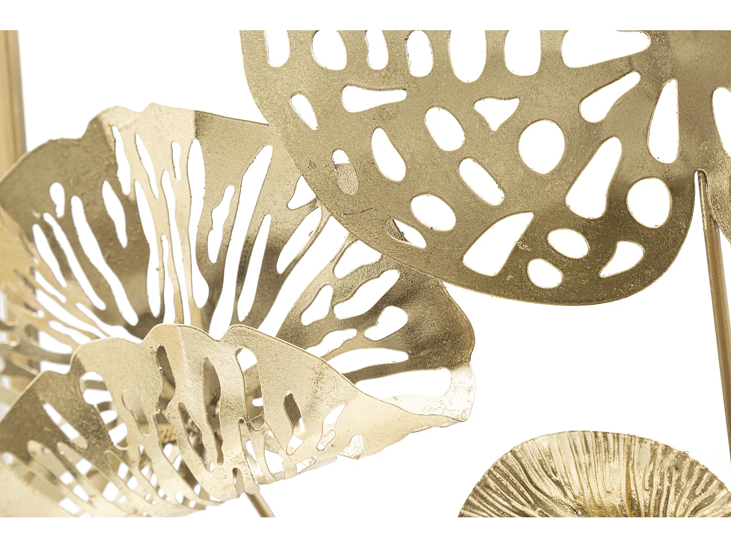 Décoration Murale Encadrée en Métal "Flowers" 50cm Or