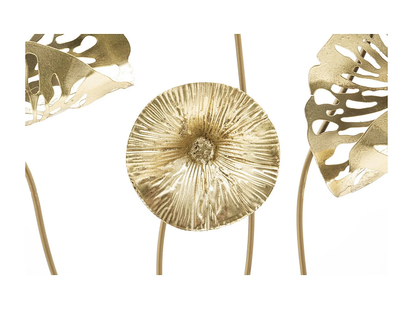 Décoration Murale Encadrée en Métal "Flowers" 50cm Or