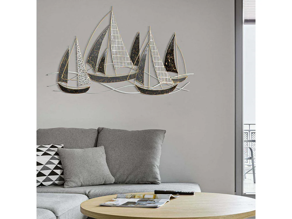 Décoration Murale en Métal "Veliero" 91cm Multicolore