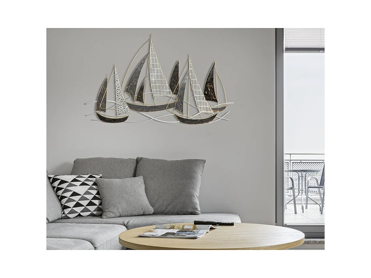 Décoration Murale en Métal "Veliero" 91cm Multicolore