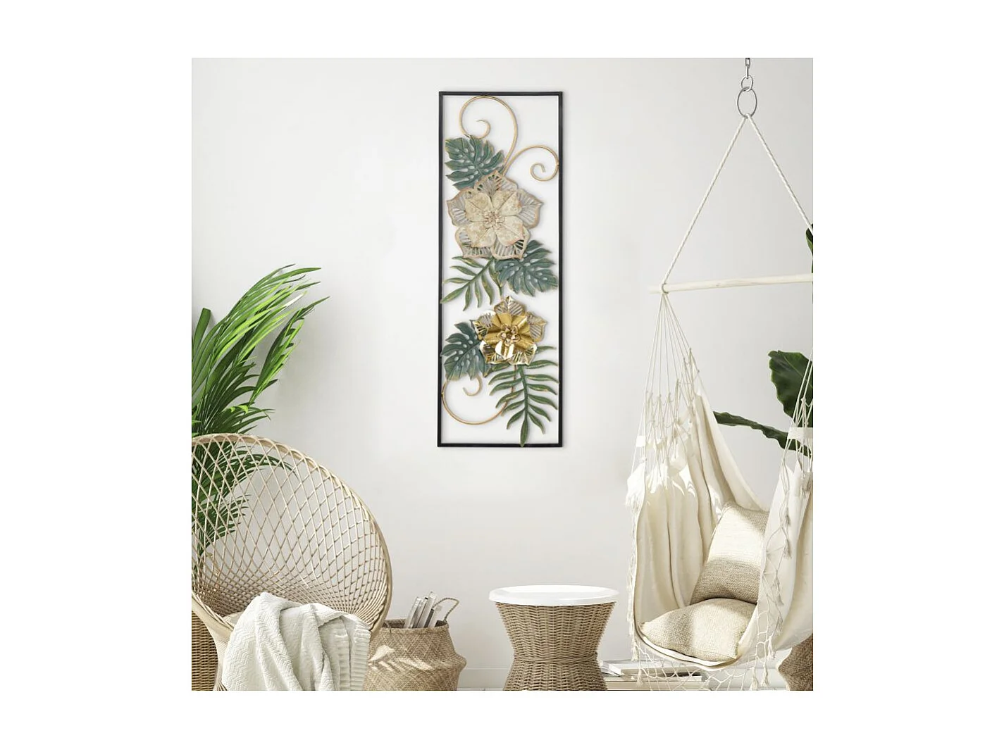 Décoration Murale Encadrée en Métal "Campur" 90cm Multicolore