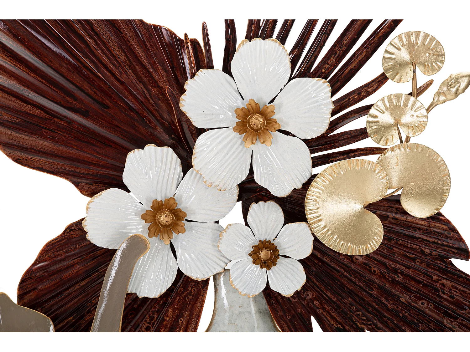 Pannello decorativo 3D vaso in metallo multicolore cm 54,6x8,9x59,7