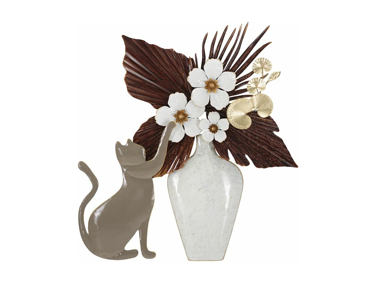 Décoration Murale en Métal "Chat" 59cm Multicolore