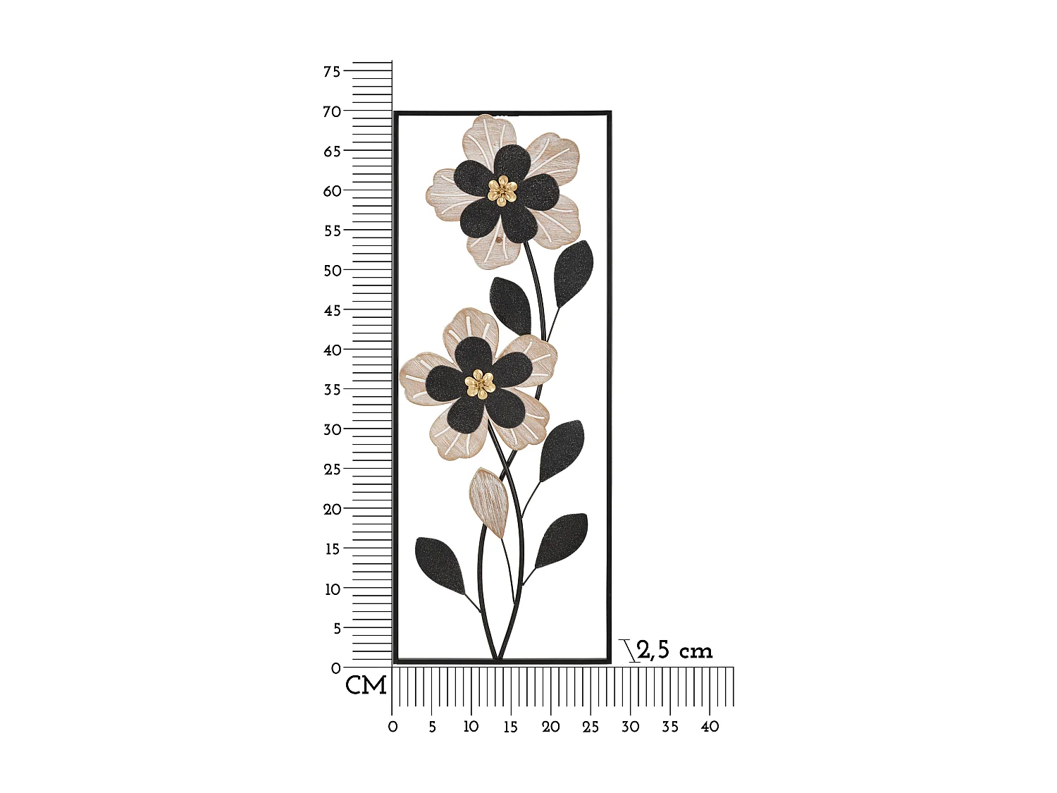 Décoration Murale Encadrée "Divakers" 70cm Noir & Naturel