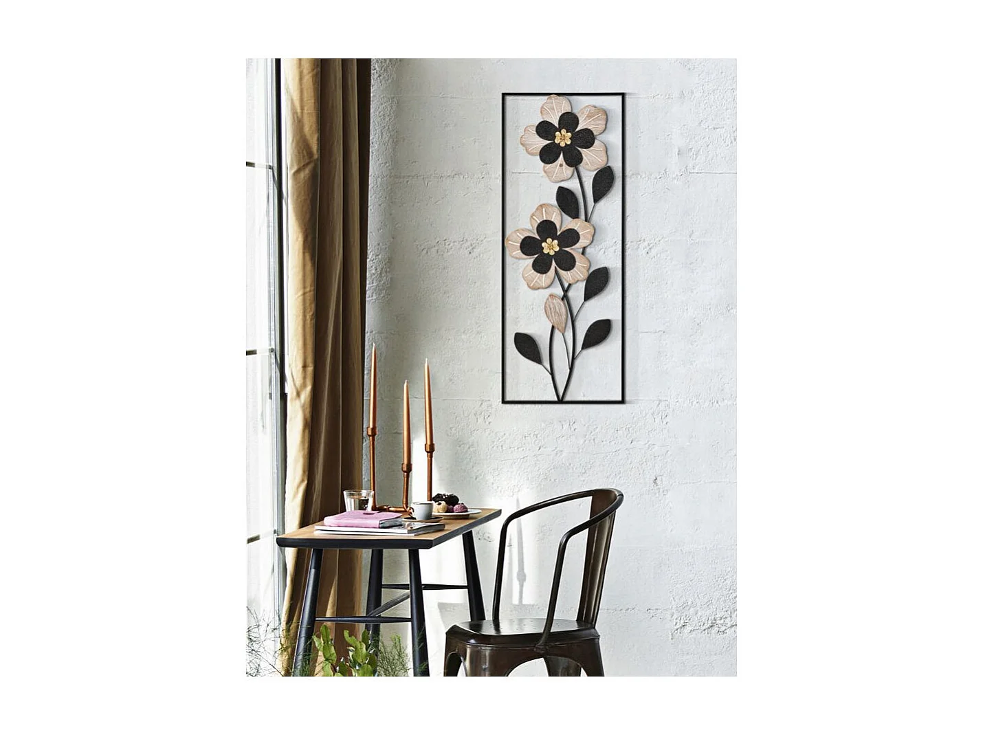 Décoration Murale Encadrée "Divakers" 70cm Noir & Naturel