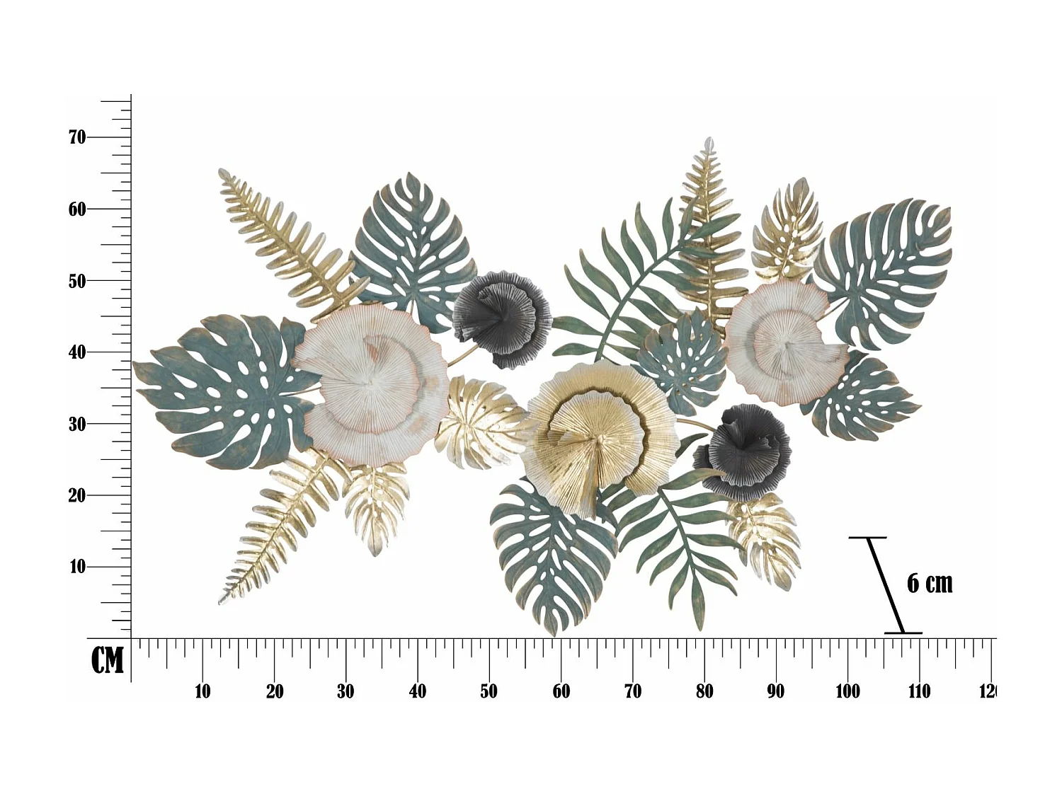 Décoration Murale en Métal "Amaz" 115cm Multicolore