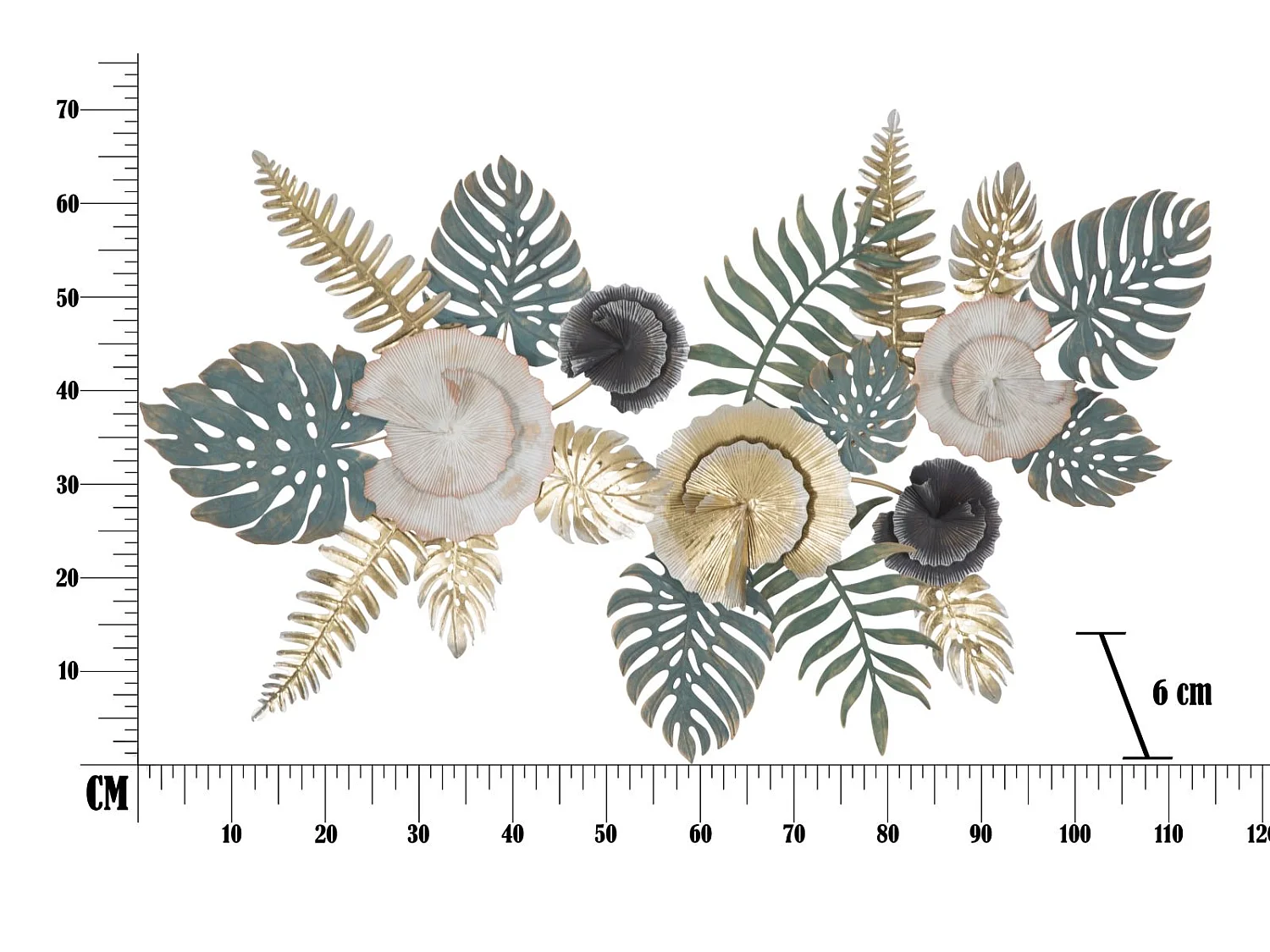 Décoration Murale en Métal "Amaz" 115cm Multicolore