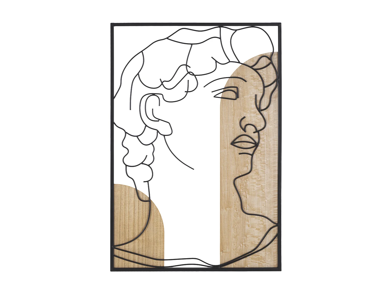 Décoration Murale Encadrée "David Profil" 80cm Naturel & Noir