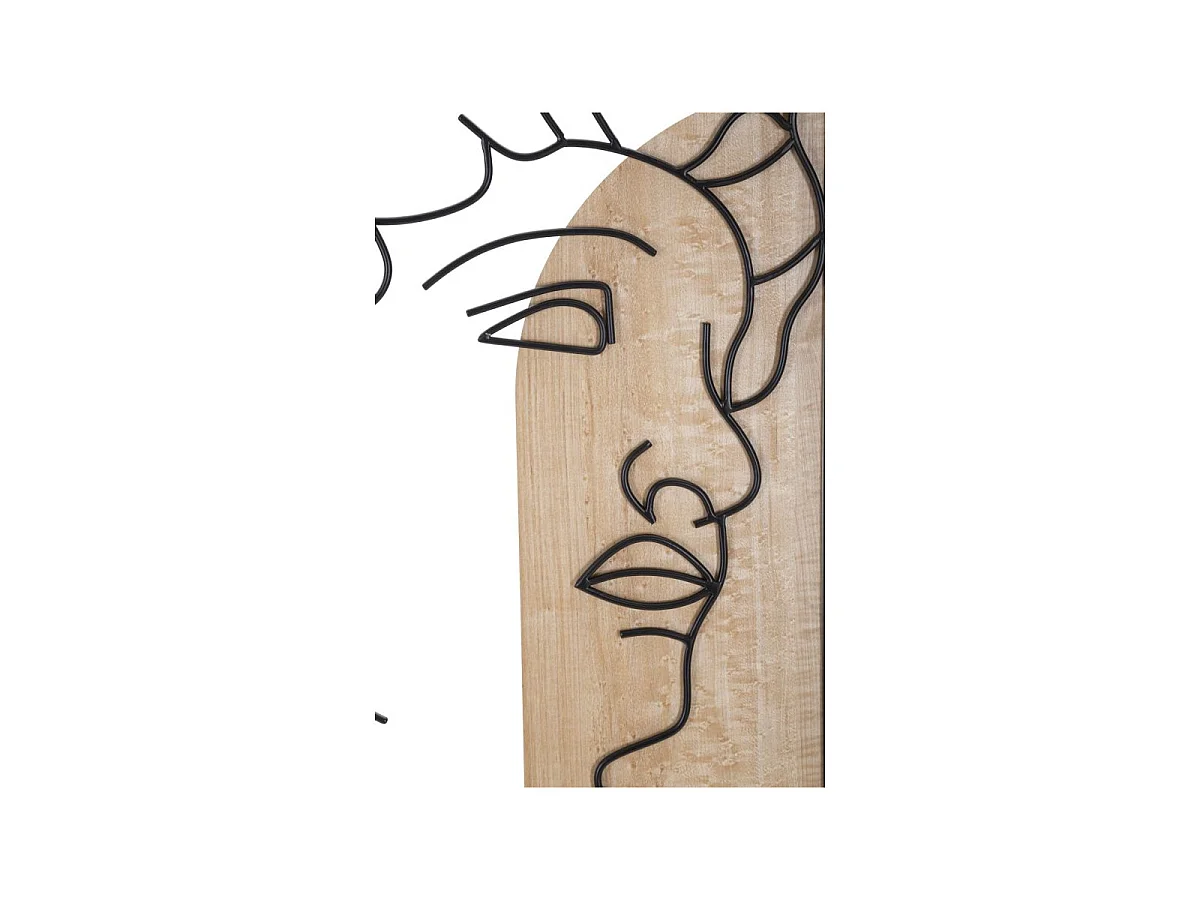 Décoration Murale Encadrée "David Profil" 80cm Naturel & Noir