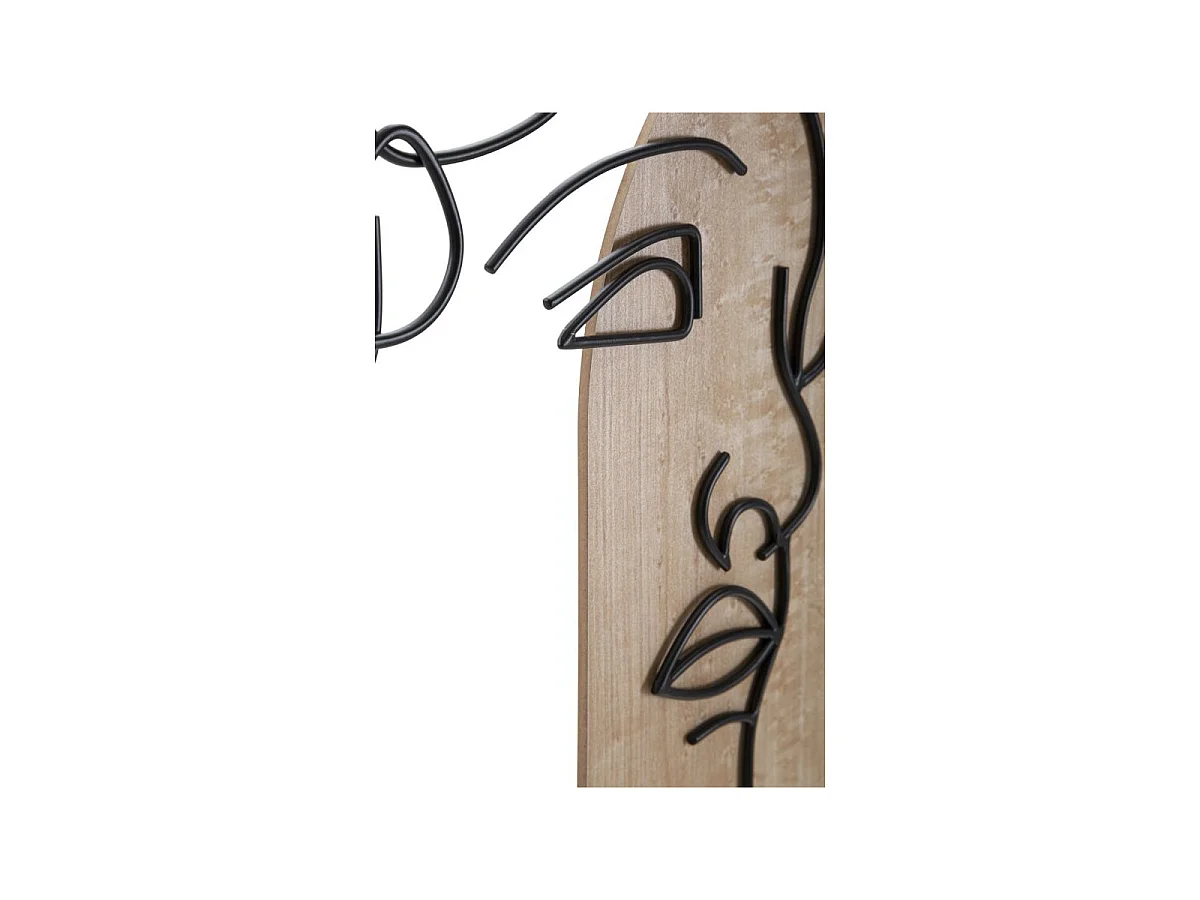 Décoration Murale Encadrée "David Profil" 80cm Naturel & Noir