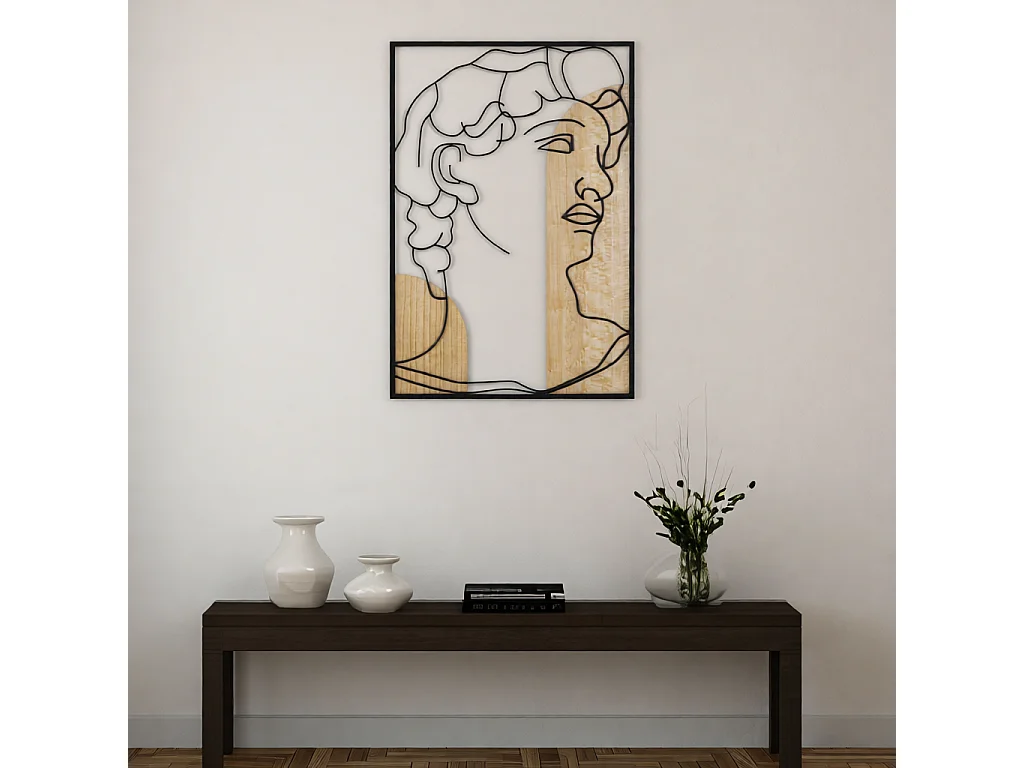 Dekoracja ścienna David - B, kolor wielokolorowy, płyta MDF, 55 x 80 cm, Mauro Ferretti