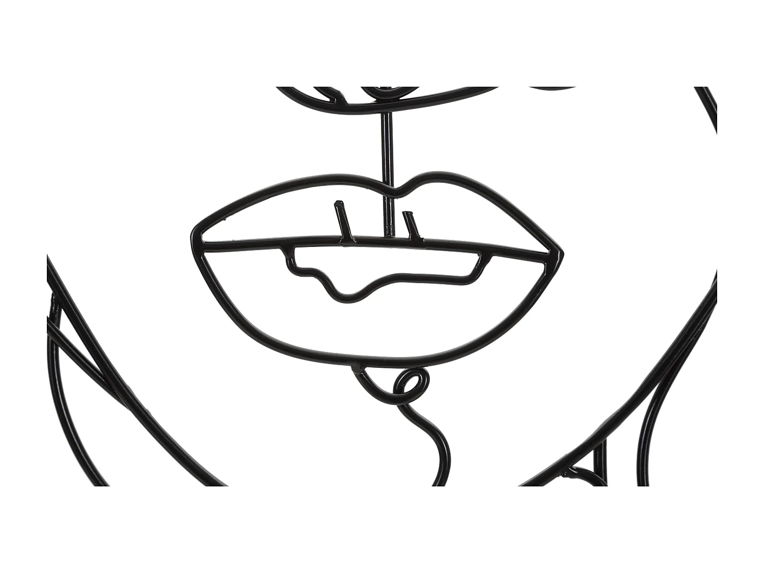 Pannello decorativo 3D in metallo nero volto cm 57,5x1,3x80