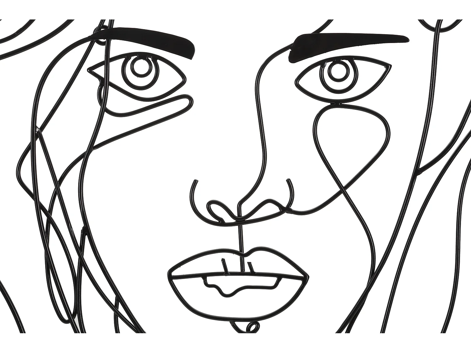 Décoration Murale en Métal "Visage" 80cm Noir