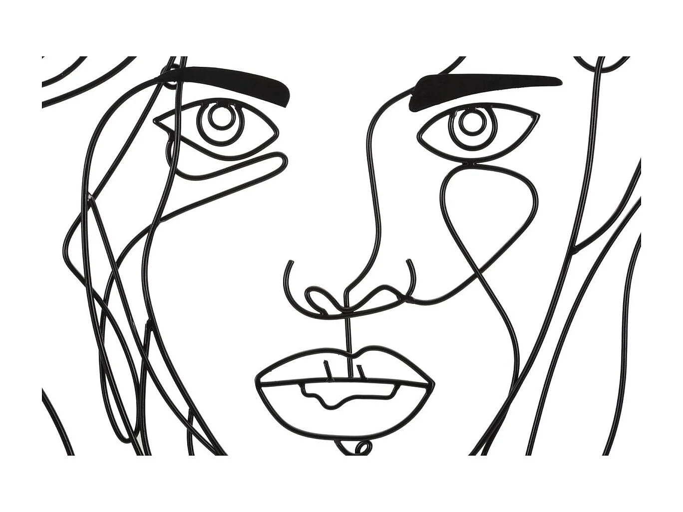 Décoration Murale en Métal "Visage" 80cm Noir