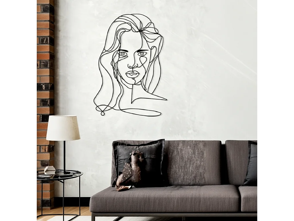 3D-Dekopaneel aus Metall schwarz Gesicht 57,5x1,3x80 cm