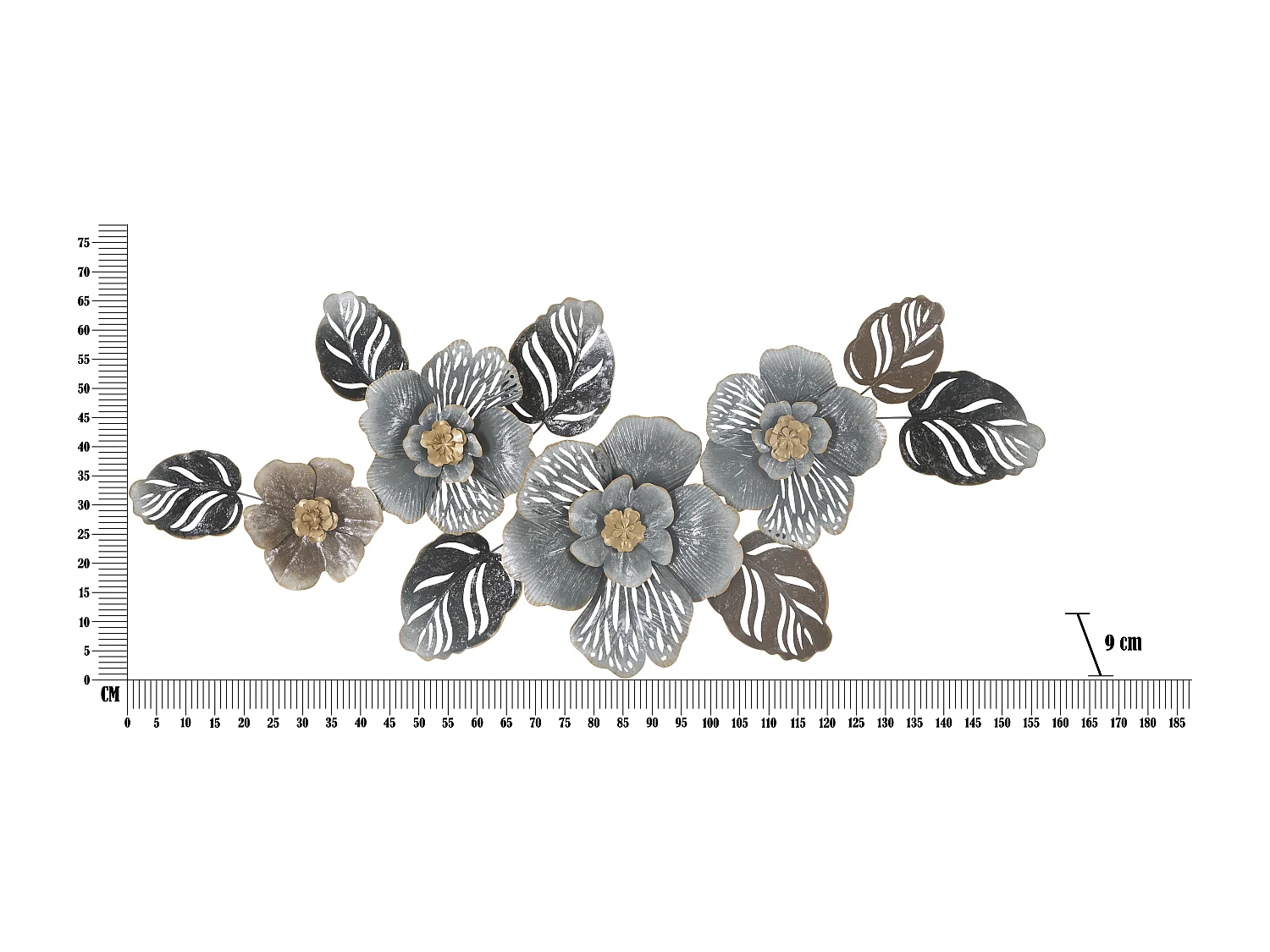 Décoration Murale en Métal "Greys" 157cm Multicolore