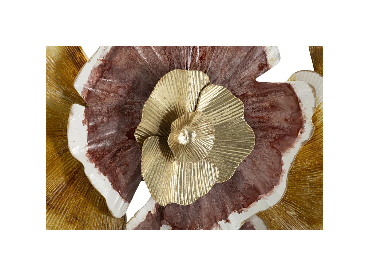 3D decoratief paneel met veelkleurige metalen bloemen, 92,1 x 8,3 x 51,4 cm