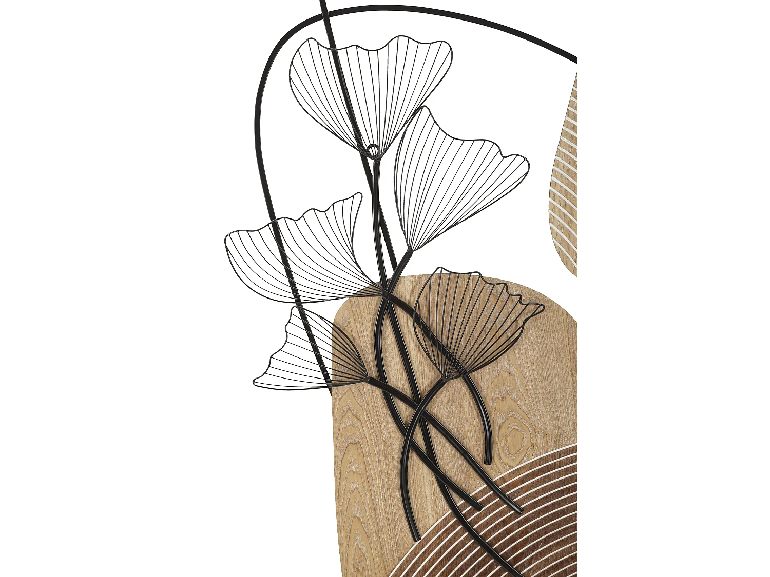 Décoration Murale en Métal "Tali" 100cm Naturel & Noir