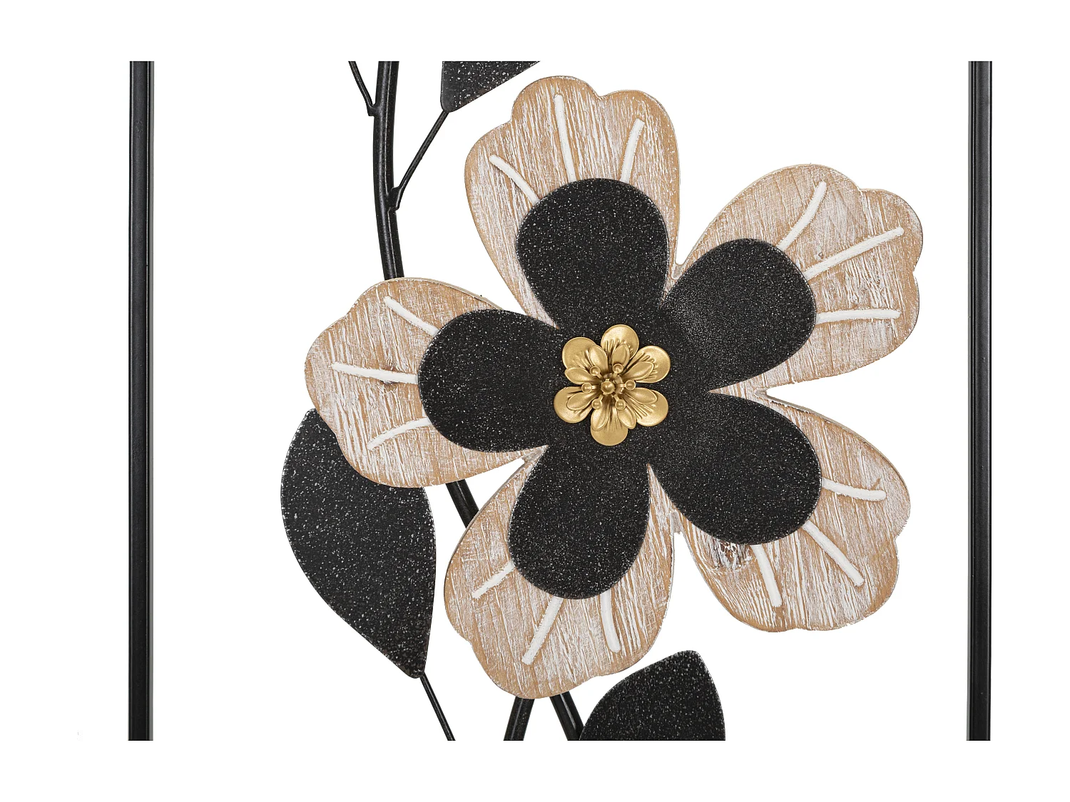 Décoration Murale Encadrée "Divaker" 70cm Noir & Naturel