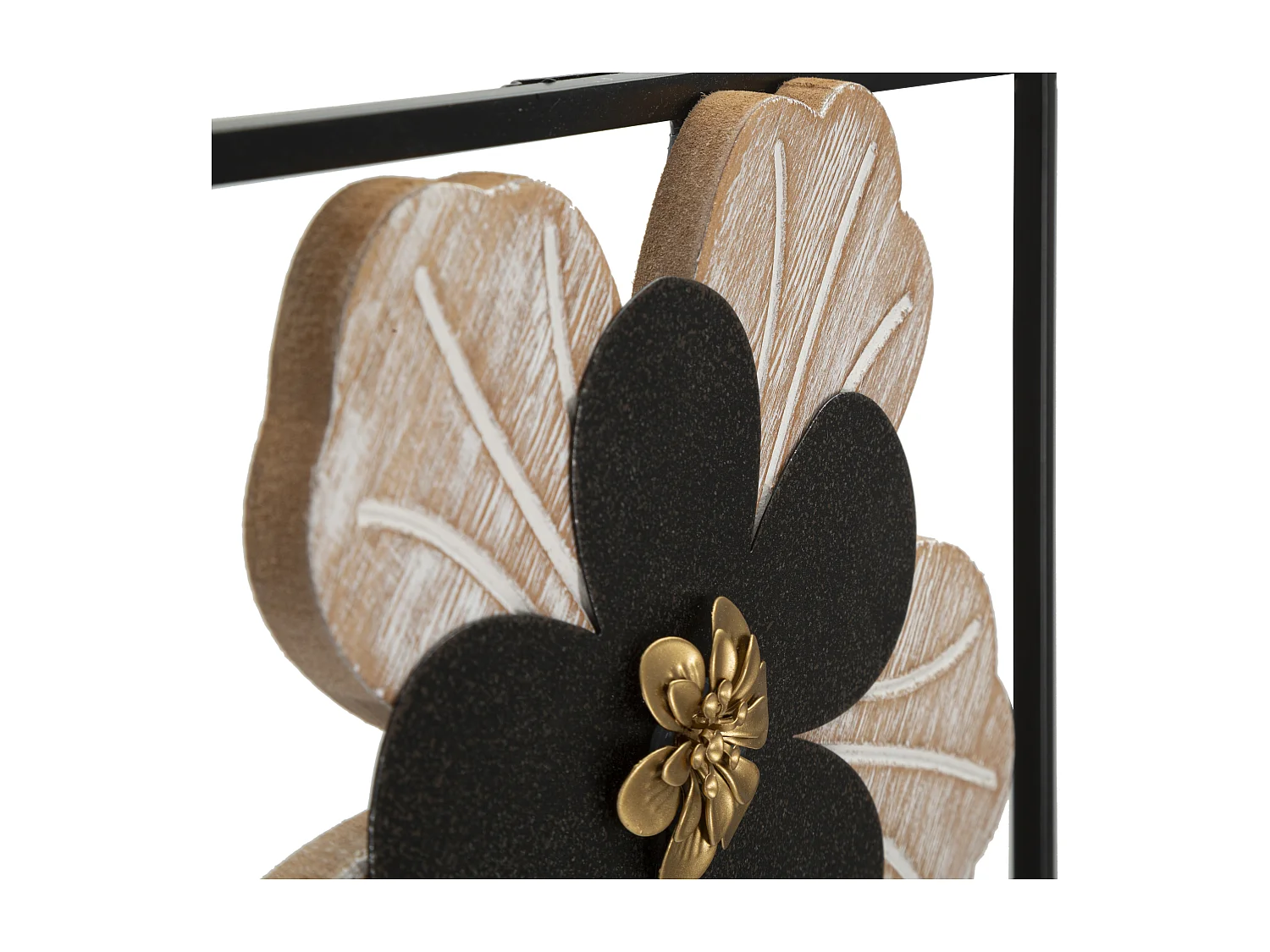 Décoration Murale Encadrée "Divaker" 70cm Noir & Naturel