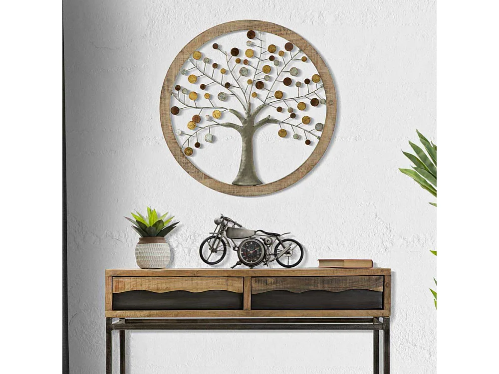 Déco Murale Ronde "Arbre de Vie" 61cm Multicolore