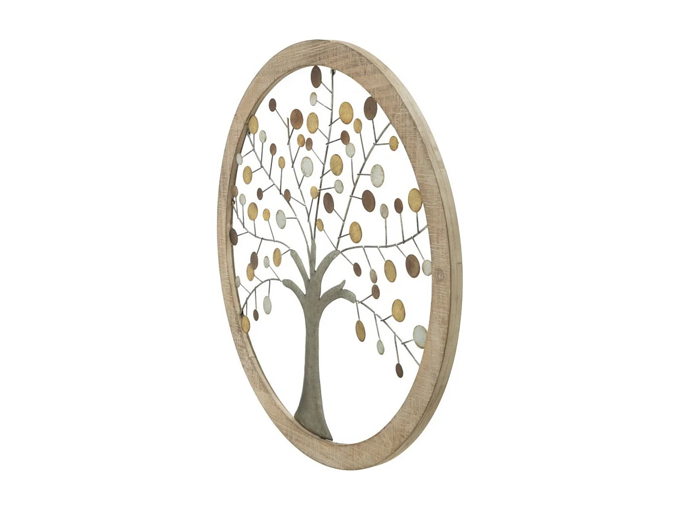 3D decoratief paneel in metaal en veelkleurig hout 59x1,80 cm