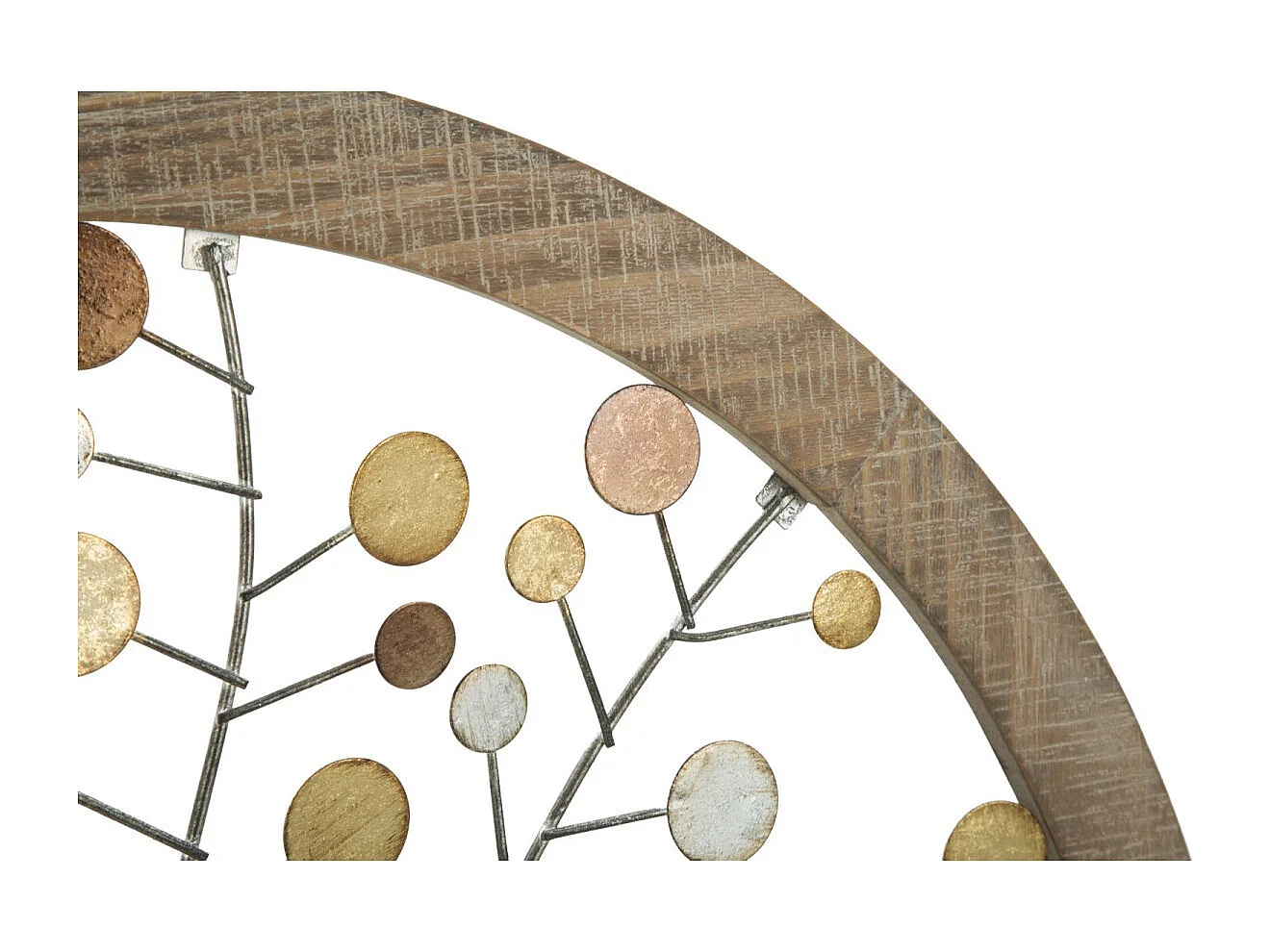 3D decoratief paneel in metaal en veelkleurig hout 59x1,80 cm