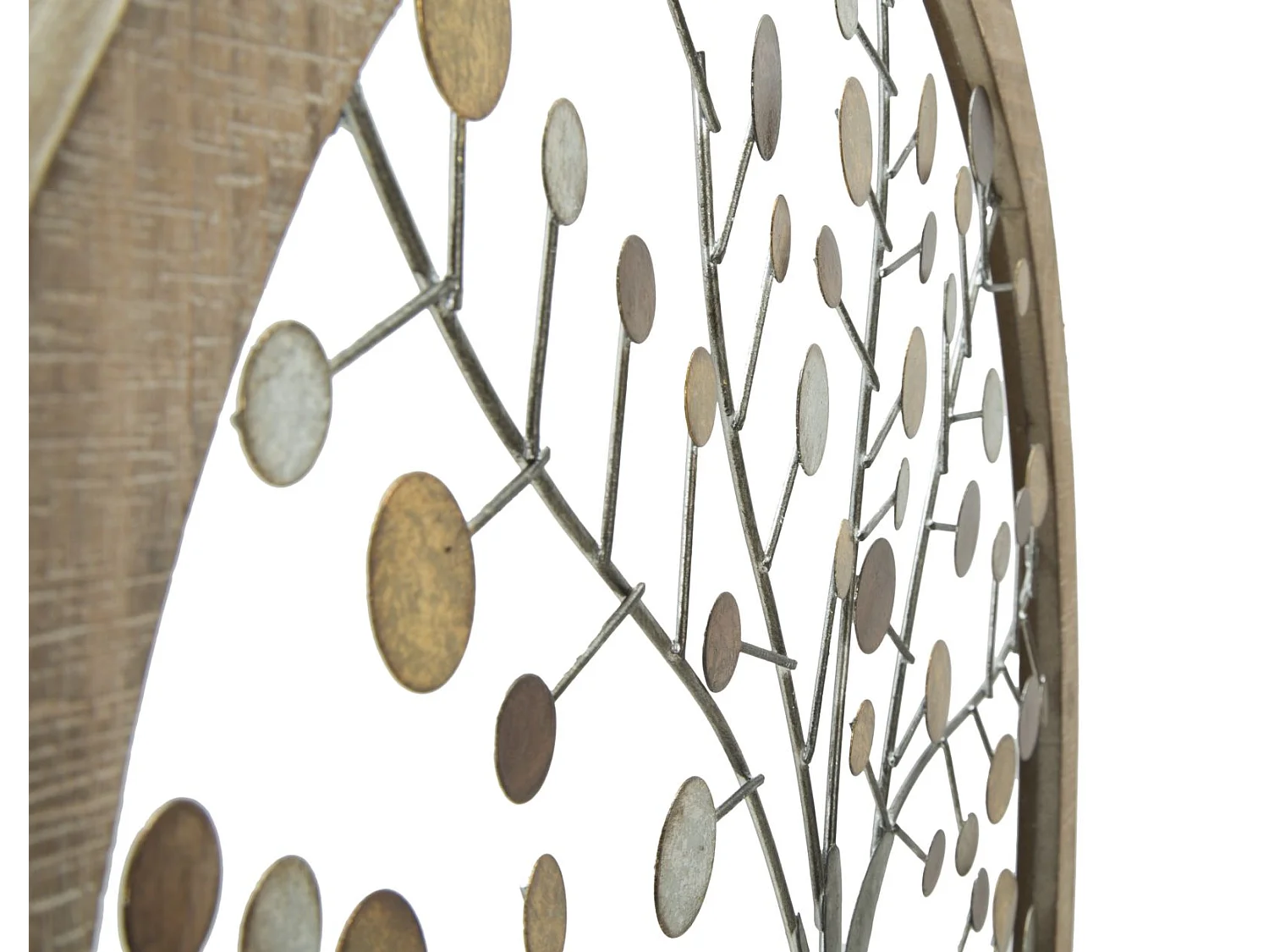 3D decoratief paneel in metaal en veelkleurig hout 59x1,80 cm