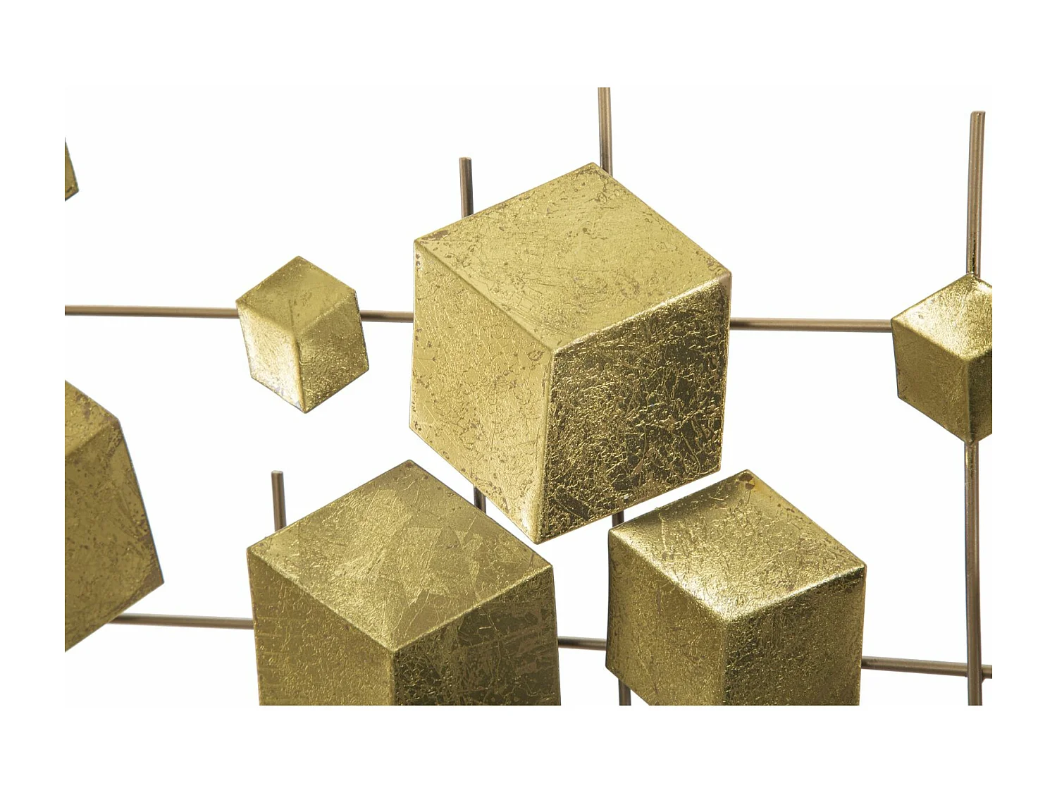 Pannello decorativo 3D in metallo dorato astratto cm 90,5x3,5x50