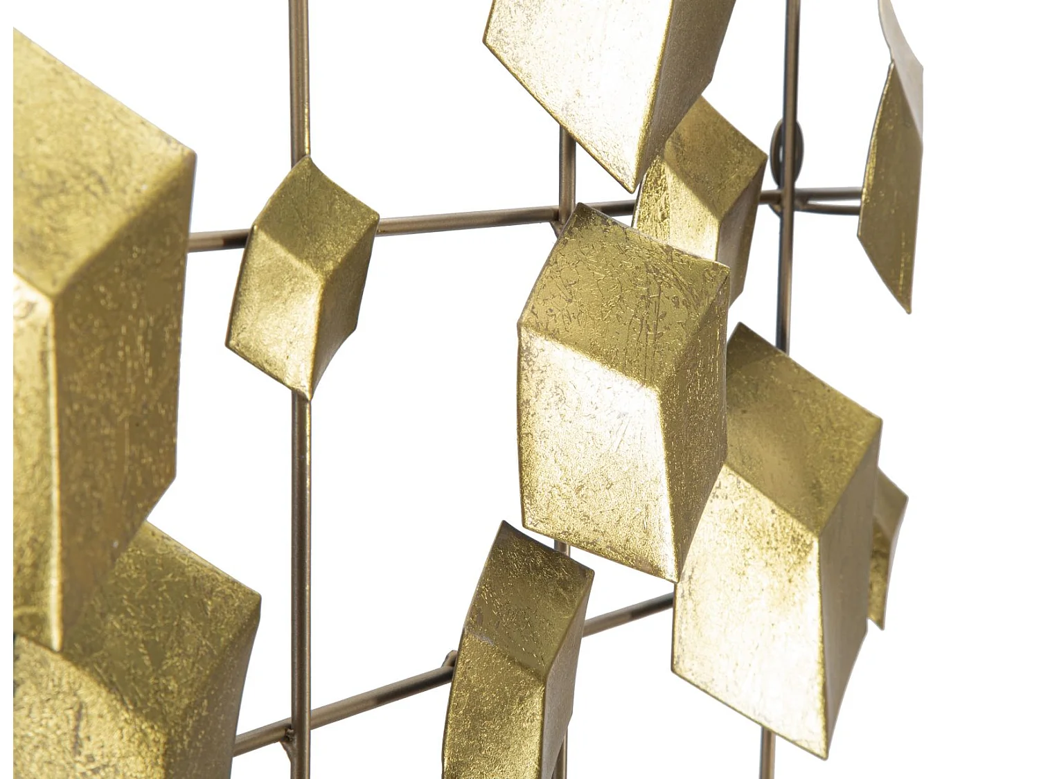 Pannello decorativo 3D in metallo dorato astratto cm 90,5x3,5x50