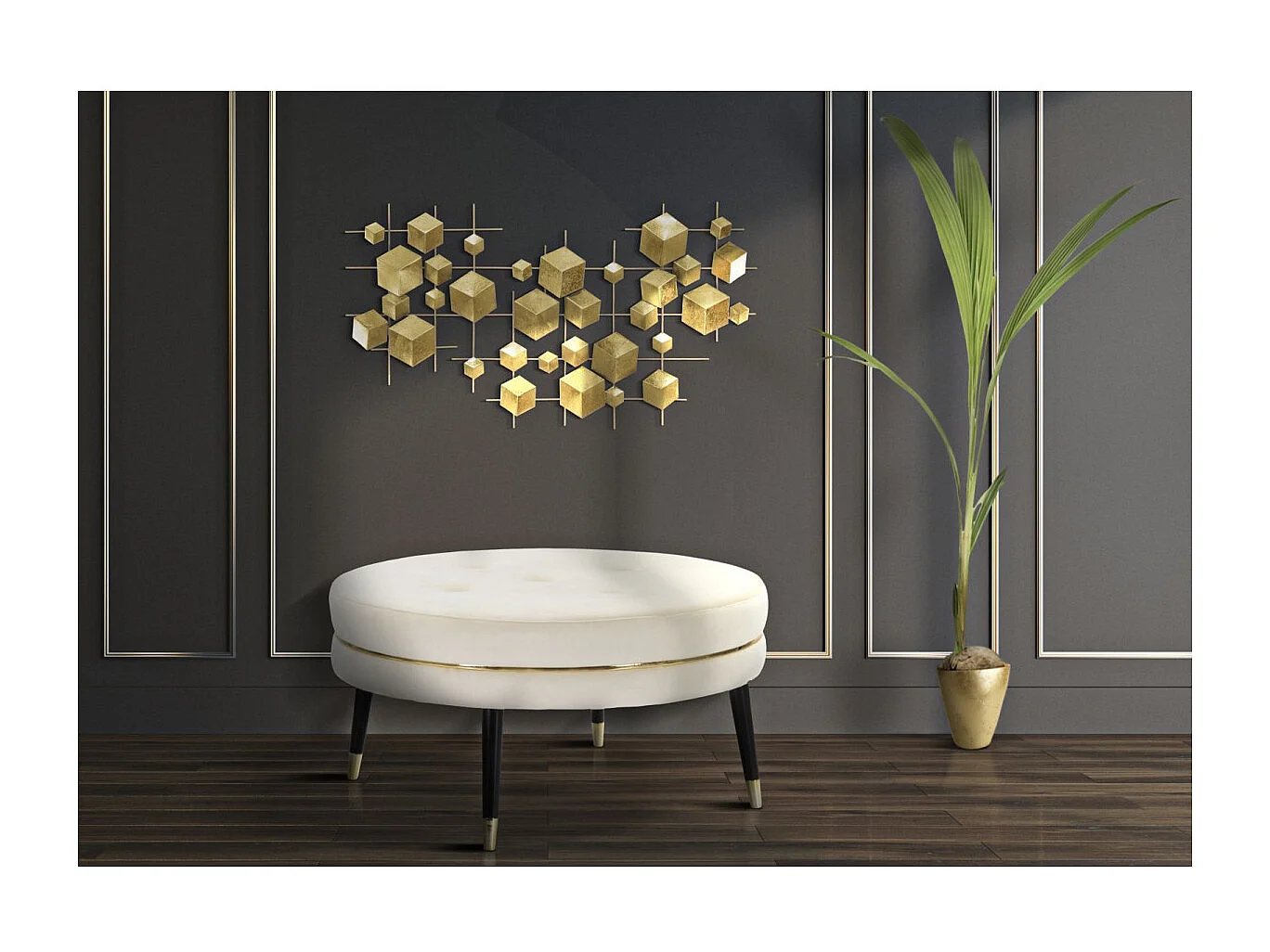 Décoration Murale en Métal "Abstract" 90cm Or