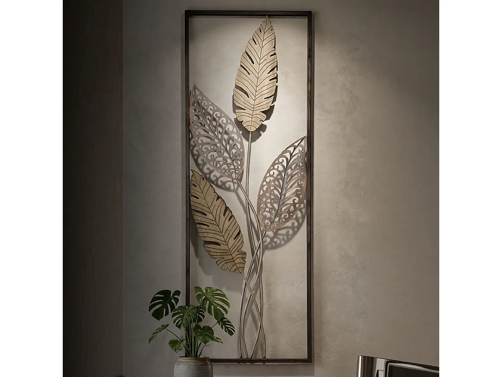 3D-Dekopaneel aus Metall und Holz braun 30,5x1,90x91 cm