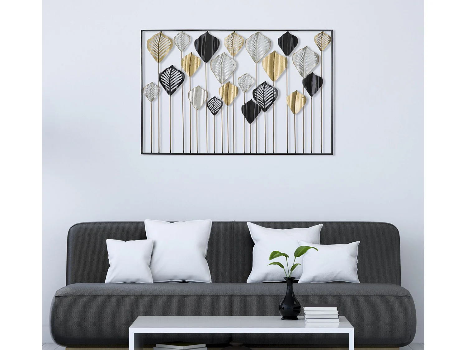 Pannello decorativo 3D in metallo multicolore cm 120x2,5x78,5