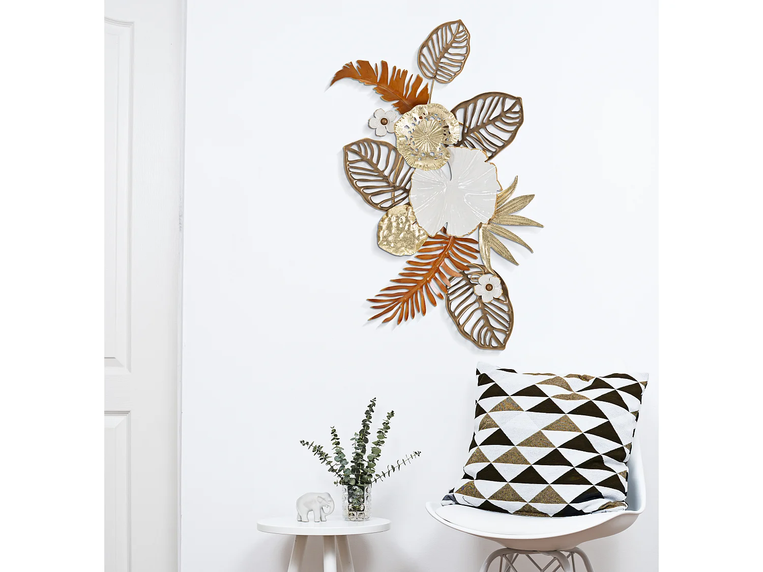 Décoration Murale en Métal "Bouquet Ajouré" 87cm Multicolore