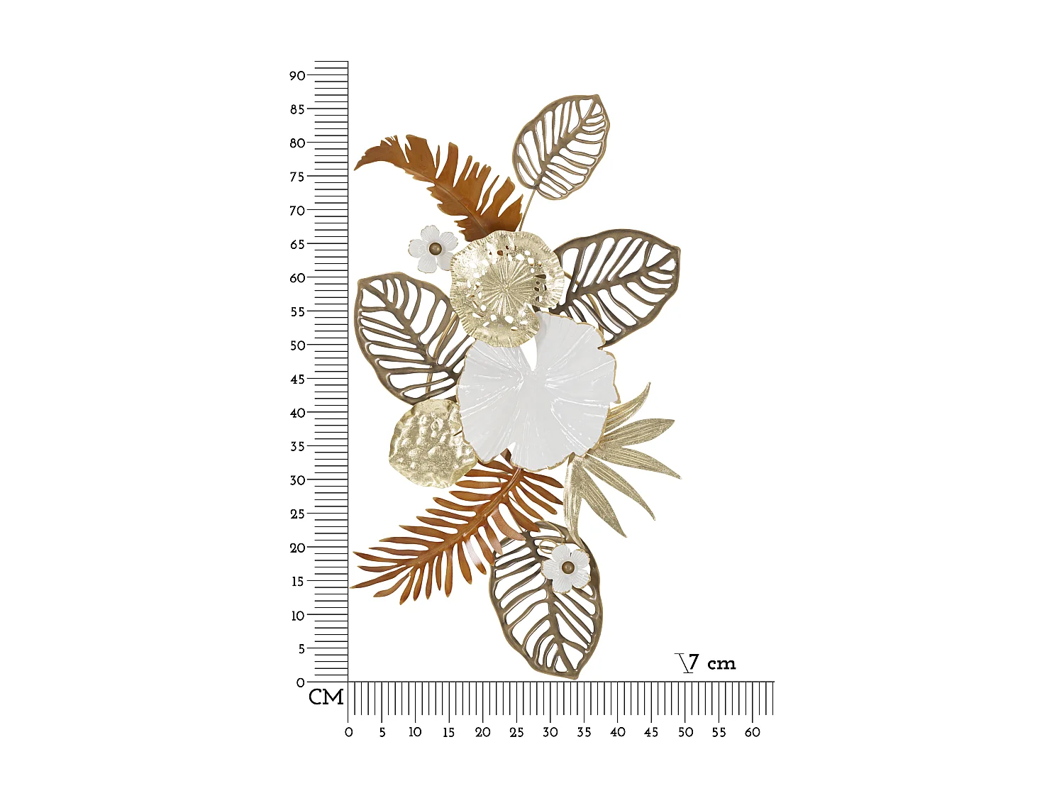 Décoration Murale en Métal "Bouquet Ajouré" 87cm Multicolore