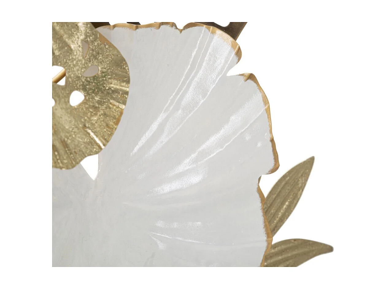 Pannello decorativo 3D foglie in metallo multicolore cm 50,8x7x87