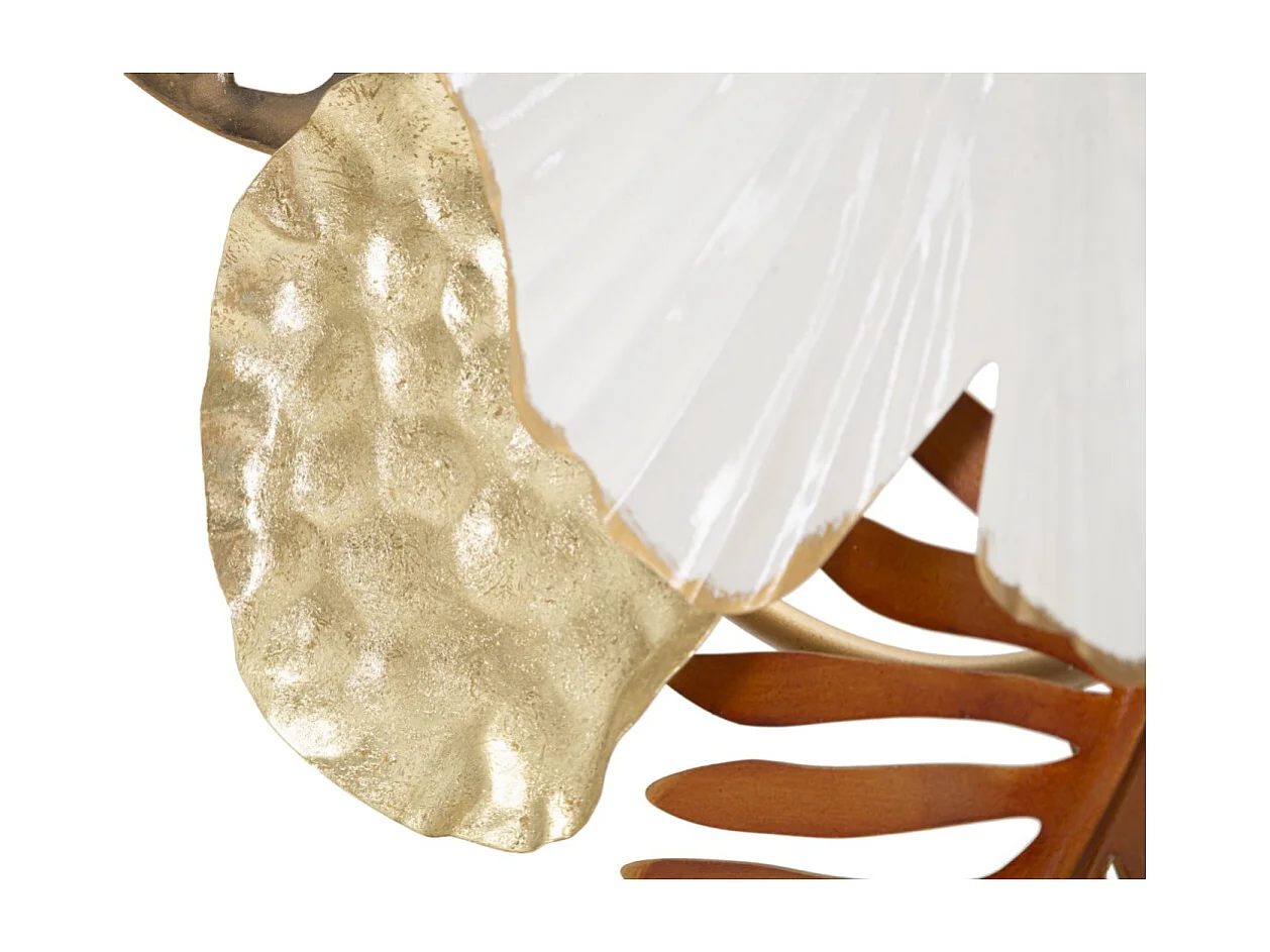 Pannello decorativo 3D foglie in metallo multicolore cm 50,8x7x87