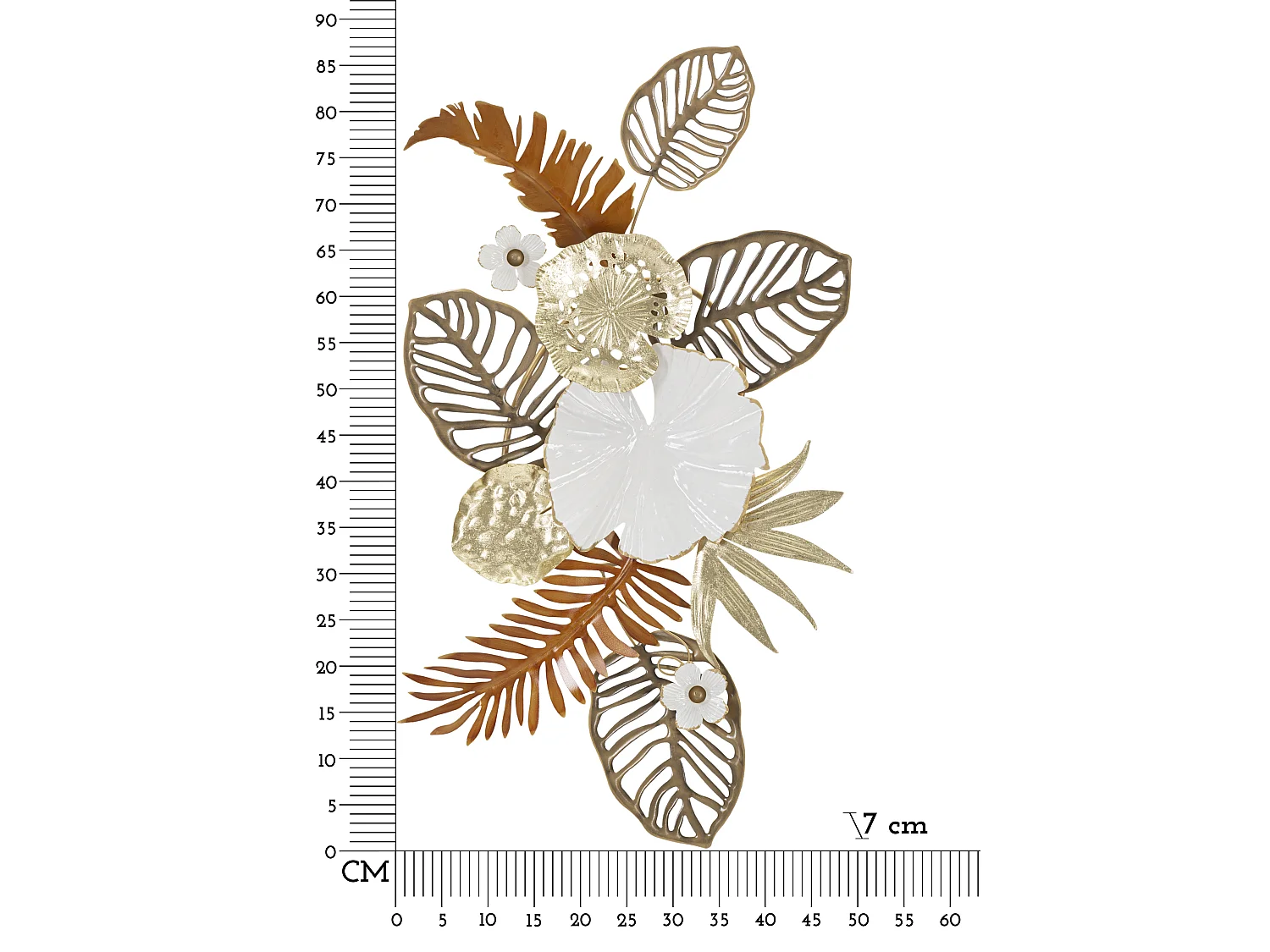 Décoration Murale en Métal "Bouquet Ajouré" 87cm Multicolore