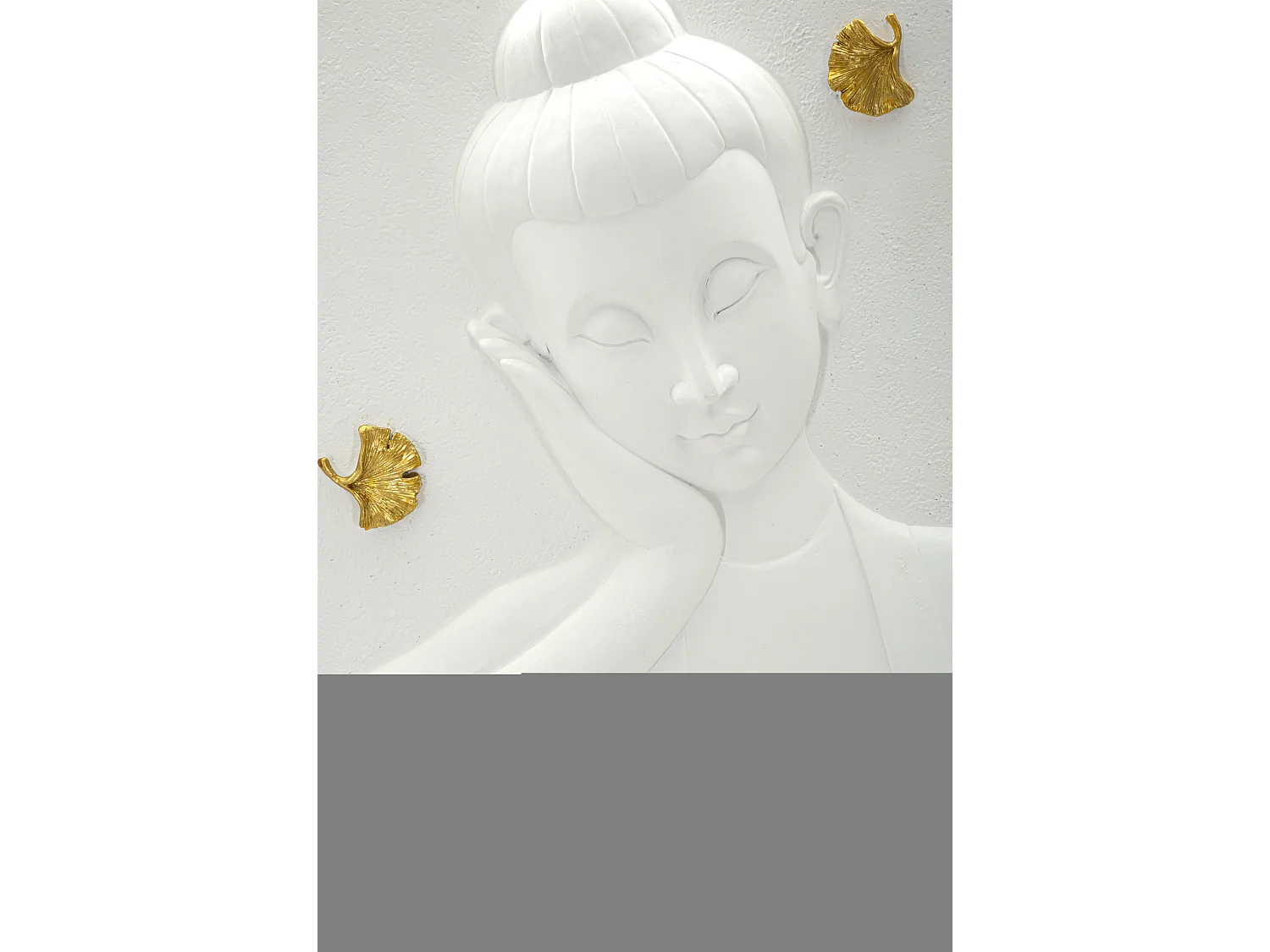 Pannello decorativo 3D in resina bianco Buddha cm 46x5,7x55,5