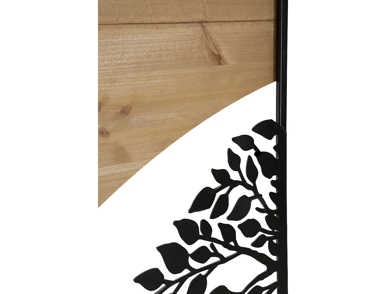 Set di 3 pannelli decorativi 3D in metallo e legno nero cm 105x2x70