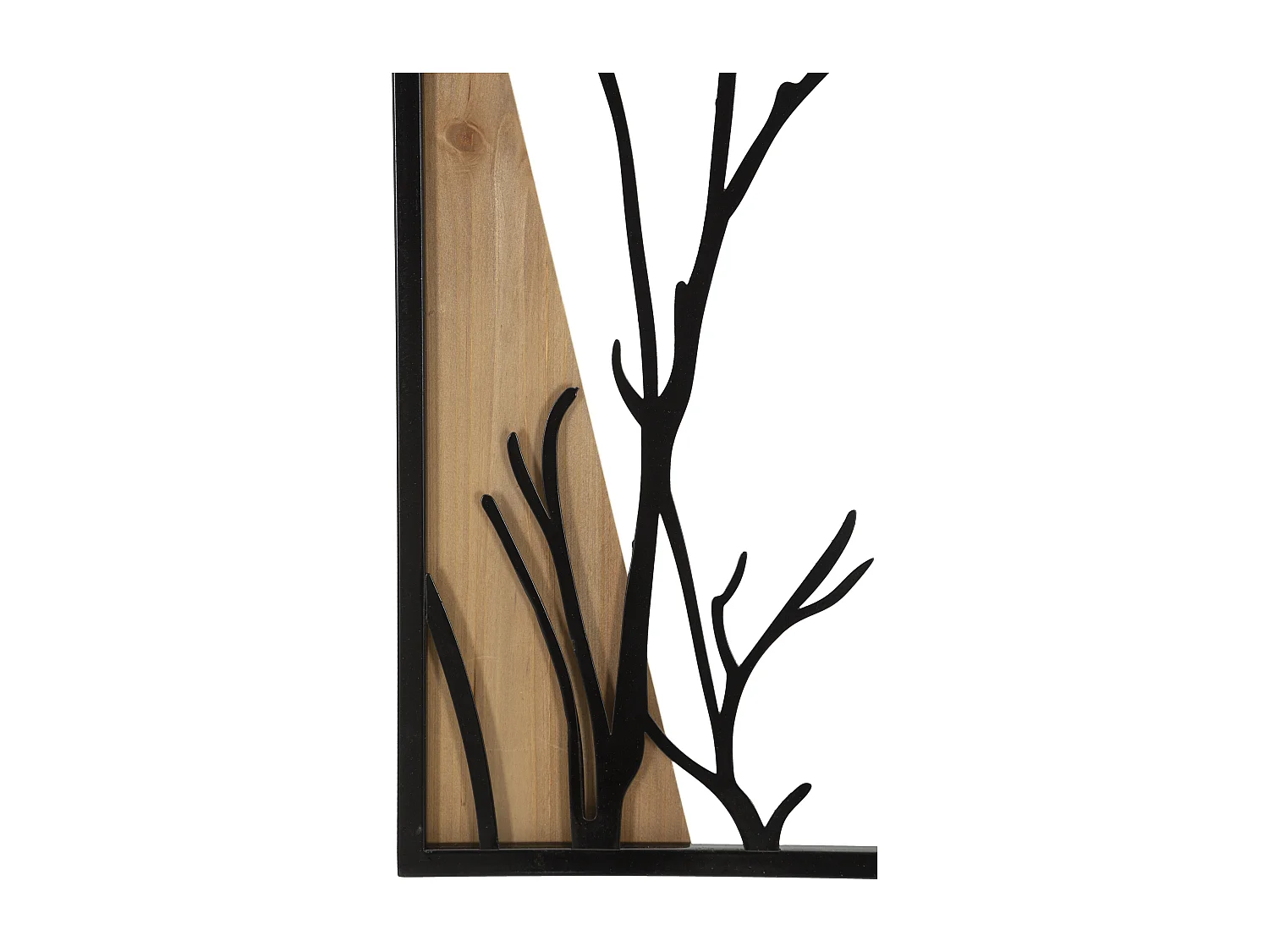 Lot de 4 Décorations Murales Encadrées "Arbre" 200cm Noir & Naturel