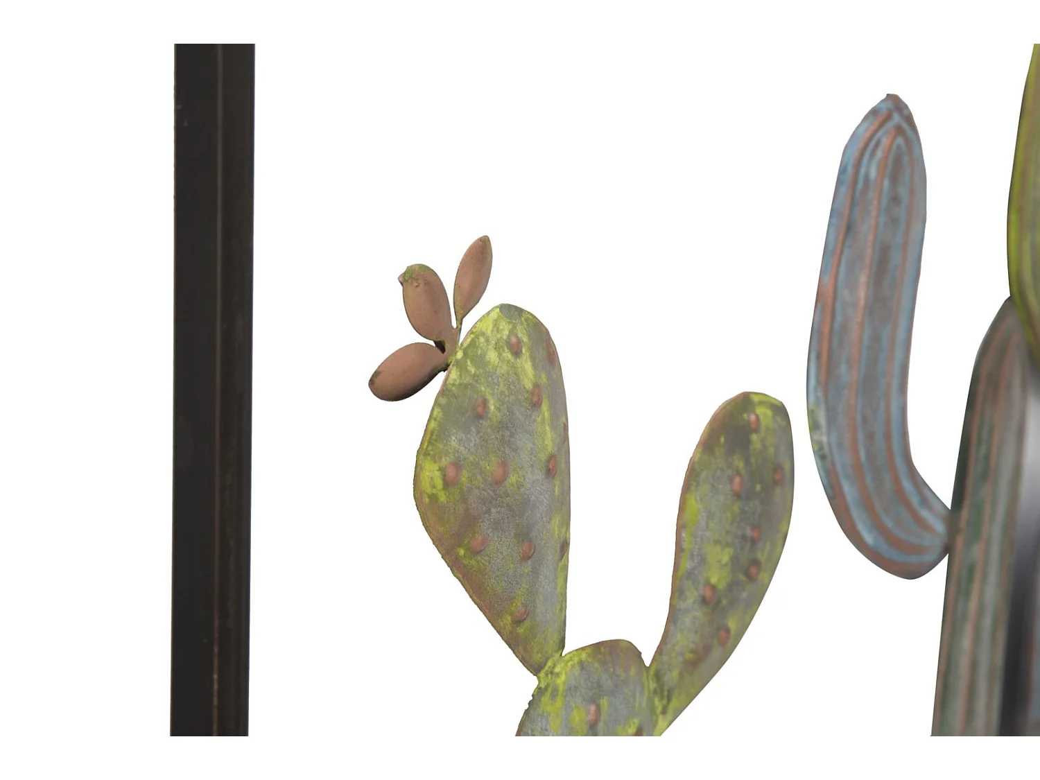 Déco Murale Encadrée en Métal "Cactus" 50cm Multicolore