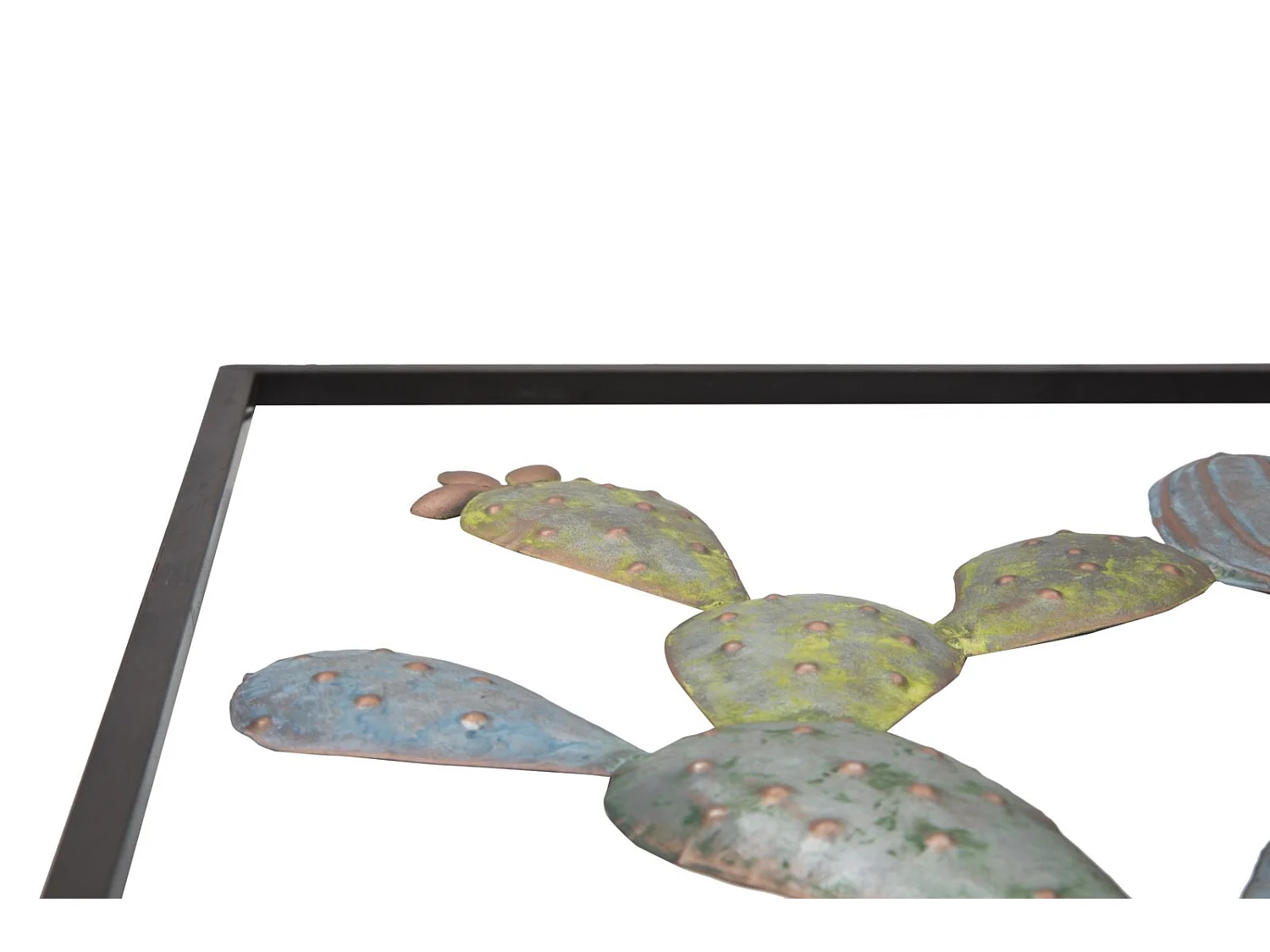 3D decoratief paneel in veelkleurig metaal met cactus 50x1,3x50 cm