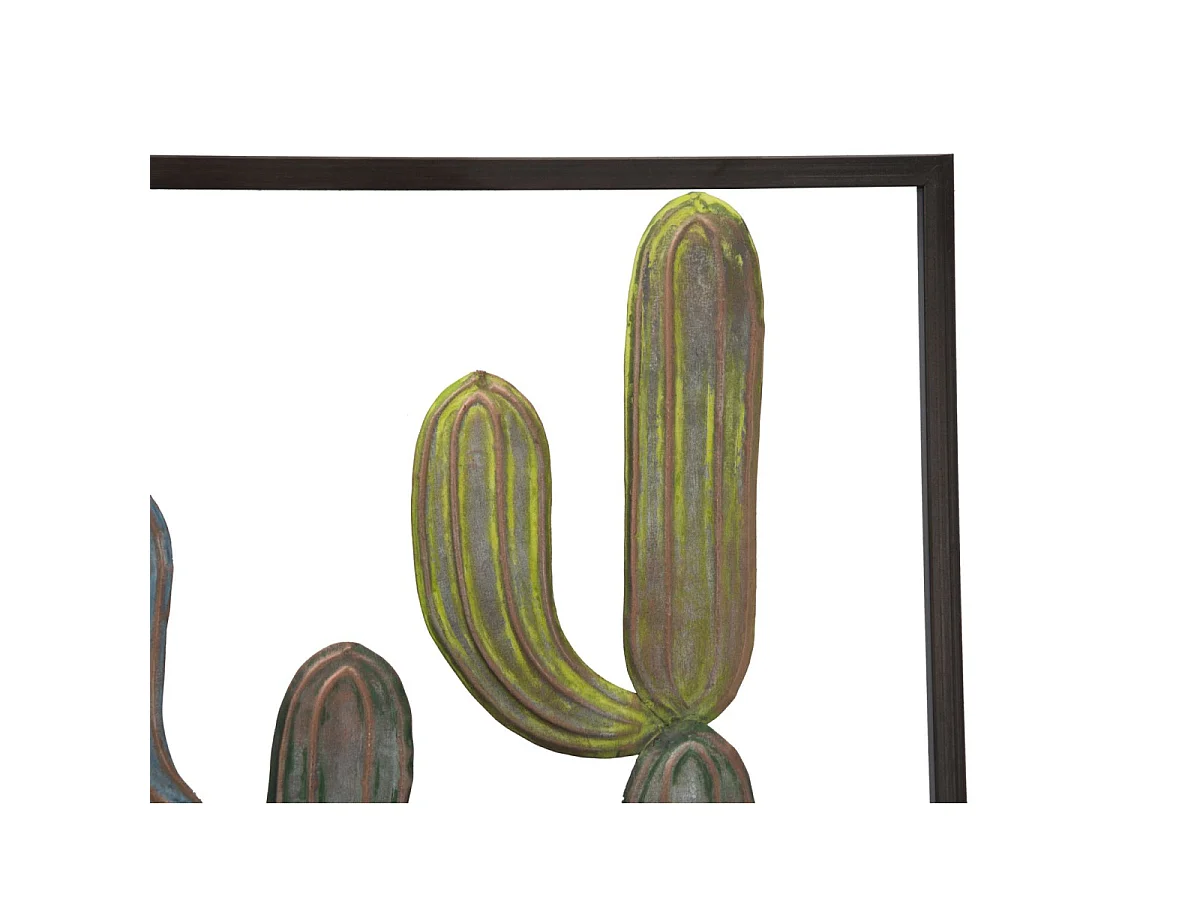 3D-Dekopaneel aus Metall mehrfarbig mit Kakteen 50x1,3x50 cm