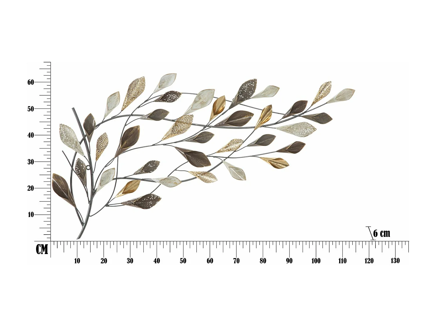 Décoration Murale en Métal "Ramo" 115cm Multicolore