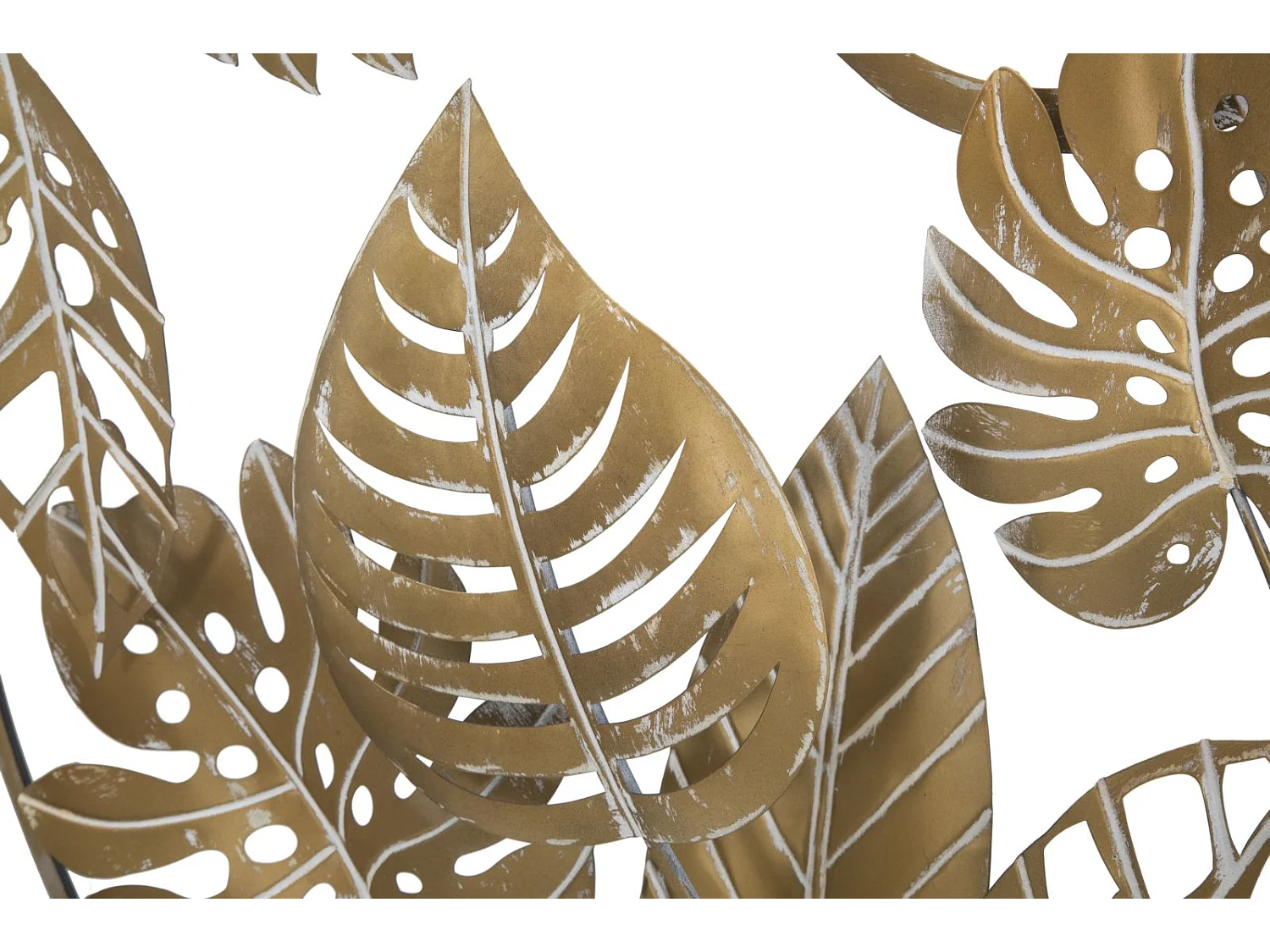 Décoration Murale Ronde en Métal "Jungle" 80cm Or