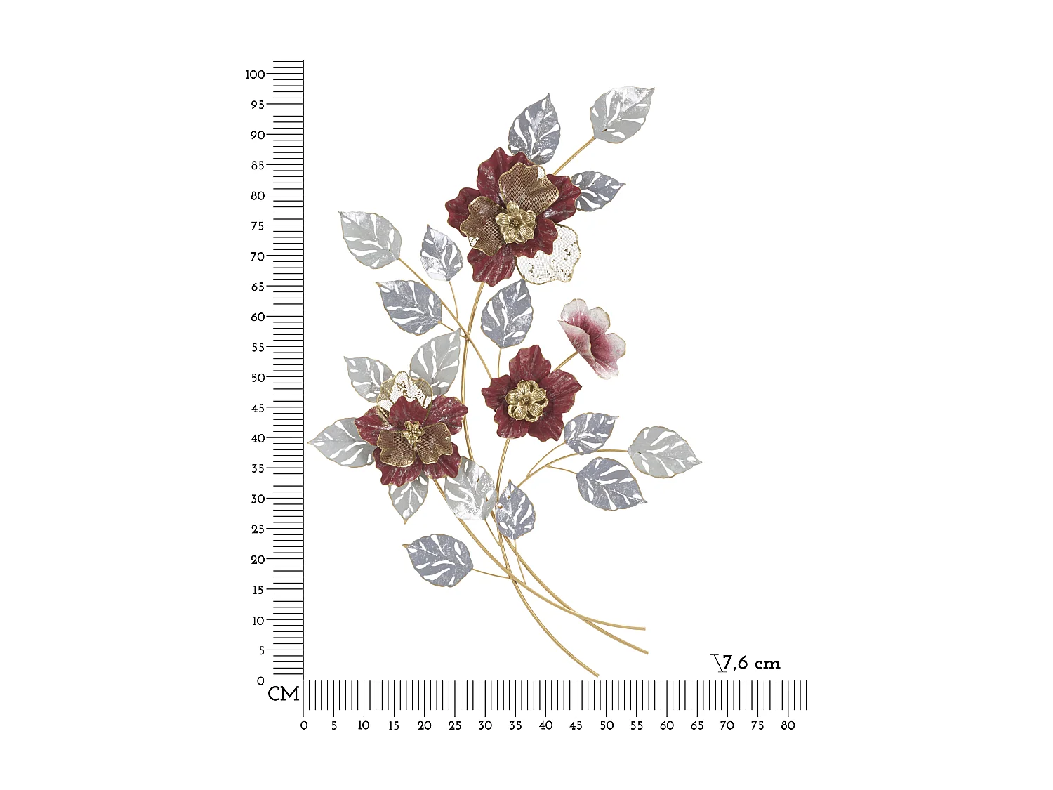 Décoration Murale en Métal "Lovis" 98cm Multicolore