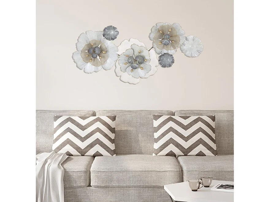 Pannello decorativo 3D in metallo multicolore cm 119x8x60