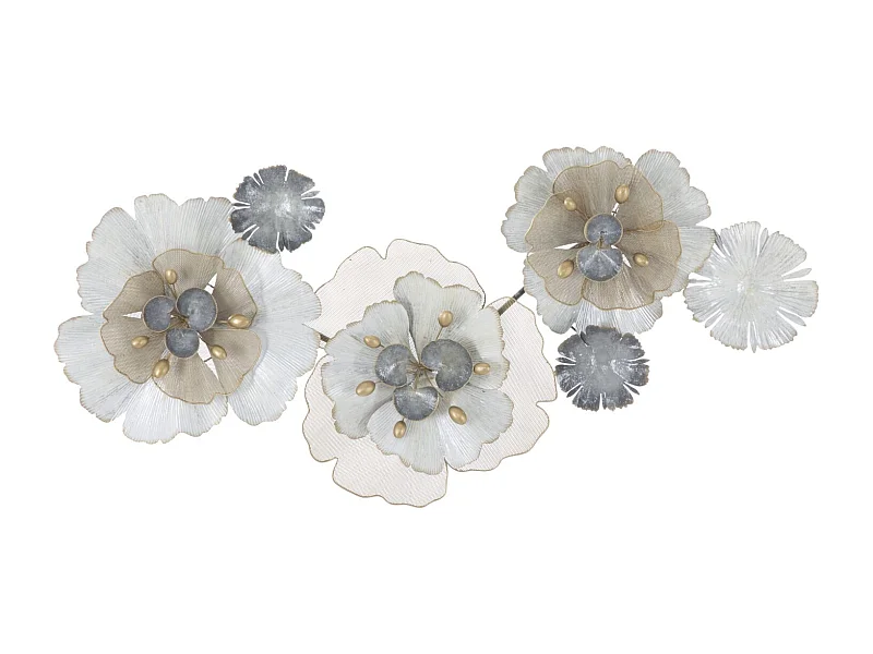 Décoration Murale en Métal "Flowery" 119cm Multicolore